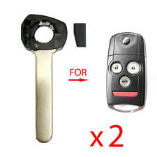 New Keyless Remote Flip Key Uncut Blade With Chip Replacement For Acura 2 Pack