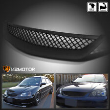 Fits 2001-2003 Honda Civic Replacement Black T-r Front Mesh Hood Grille Grill