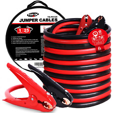 Topdc Jumper Cables 1-gauge 25-ft 700amp Heavy Duty Booster Cables W Carry Bag