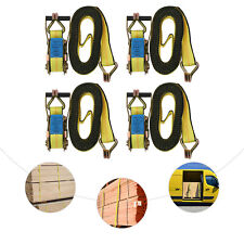 4pack Cargo Control Ratchet Tie Down Straps -2inch X 15 Ft With Double J Hook Us