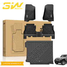 3w Floor Mats Cargo Liner For Jeep Wrangler Jl 2018-24 Jeep Wrangler With Sub