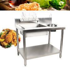 Manual Prep Station Chicken Fried Worktop Kitchen Breading Table Stainless