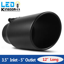 Diesel Exhaust Tip 3.5 Inlet 5 Outlet 12 Long Stainless Steel Rolled Edge