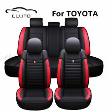 For Toyota 5-seat Luxury Pu Leather Front Rear Full Set Car Seat Cover Cushion