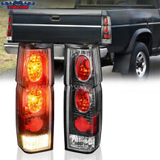 Tail Lights For 1986-1997 Nissan D21 Pickup Truck Rear Black Lamps Clear Lens