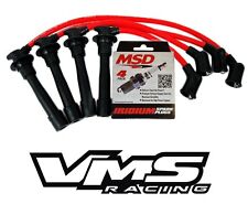 Vms Racing Red Ignition Wires Msd Spark Plugs For 92-95 Honda Civic Si D16z6
