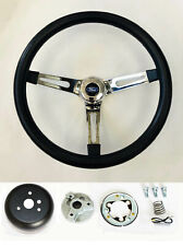 1965-1969 Fairlane Ranchero Galaxie Black Foam On Chrome Steering Wheel 15
