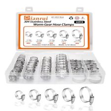 42 Pcs Stainless Steel Hose Clamp Set Worm Gear Hose Clamps Kit For Pipe Tube