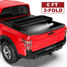 Tri-fold 6ft Soft Tonneau Cover For 2005-2024 Nissan Frontier Truck Bed On Top