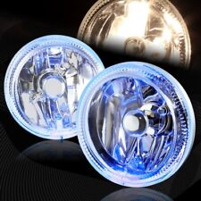 4 Round Blue Halo Chrome Housing Clear Lens Fog Driving Lights Lamps Universal