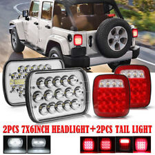 For 87-95 Jeep Wrangler Yj 7x6 Led Headlights Hi-lo Drl Turn Lamp Tail Lights