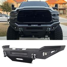 For 2019-2024 Dodge Ram 2500 3500 Front Bumper Wwinch Plate Led Lights D-rings