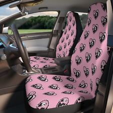 Ghost Face Heart Front Seat Covers - Set Of Two - Pastel Goth Car Accessories
