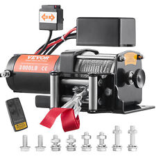 Vevor Electric Winch 12v 3000lb Steel Cable Towing Truck 4wd Atv Wireless Remote