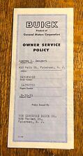 Original 1955 Buick Owner Service Policy Super Riviera Roadmaster