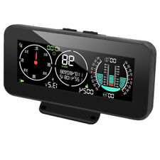 2 In 1 Car Gps Hud Speedometer Gauge Inclinometer Mph Kmh Fatigue Driving Alarm