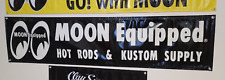 Mooneyes 6ft Black Vinyl Banner Vtg Hot Rod Drag Racing Nhra Scta Moon Shop Sign