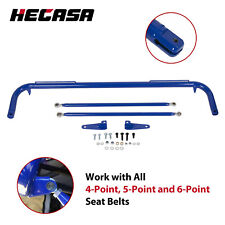 Blue Stainless Steel Racing Safety Seat Belt Chassis Roll Harness Bar Kit Rod