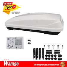 Top Box Cargo Luggage Carrier Toolless Install 2 Locks White 14 Ft Abs Car Roof