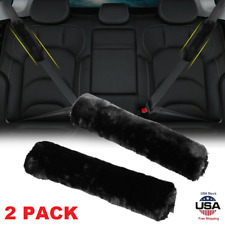 2pcs Sheepskin Auto Seat Belt Cover Car Wool Seatbelt Soft Shoulder Pad Cover Us