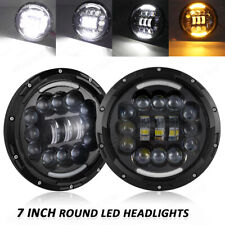 New 7 Round Led Headlight High-low For Jeep Wrangler Jk Lj Tj For Chevy C10 C20
