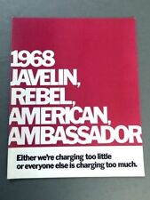 1968 Amc Rambler Javelin Rebel Ambassador American Car Sales Brochure Catalog