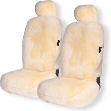 Ivory Genuine Sheepskin Seat Cover 2 Pk Universal Fit Car Full Seat Furry Cover