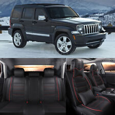 For Jeep Liberty 2007-2012 Pu Leather Front Rear 5 Seat Covers Full Set Black