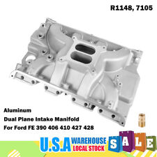 Dual Plane Aluminum Intake Manifold 1500-6500 For Ford Fe 390 406 410 427 428