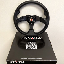 Tanaka Universal 6 Bolt 320mm Pvc Leather Carbon Fiber 3 Spoke Steering Wheel