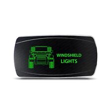 Rocker Switch For Jeep Jk Windshield Lights Symbol - Horizontal - Green Led