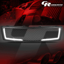 Matte Black Mesh Front Grille W Led Drl For 2007-2013 Chevy Silverado 1500