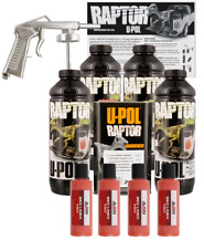 U-pol Raptor Tintable Safety Orange Bedliner Kit W Spray Gun 4l Upol