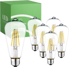 Hudson Vintage Led Edison Light Bulbs 60w 6 Pack- E26e27 Base 5000k Dimmable