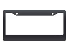 Black Plastic License Plate Frame Tag Cover Accessory For Car Vehicle Screw