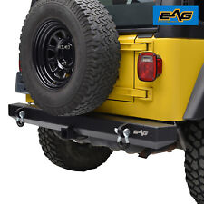 Eag Rear Bumper With 2 Hitch Receiver Off Road Fit 87-06 Jeep Wrangler Yj Tj
