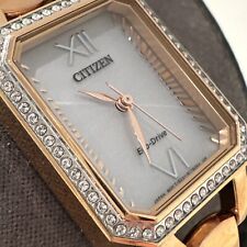 Citizen Silhouette Eco-drive Womens Pink Gold Crystal Watch 23mm Em0983-51a