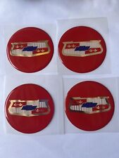 4 Emblems Stickers Red Vintage Chevy Wheel Size 1 34 Or 44 Mm Diameter