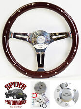88-94 Suburban Blazer Chevy Pickup Steering Wheel Bowtie 15 Dark Mahogany Wood