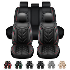 Pu Leather Auto Seat Cover Front Rear Back Universal Full Set Cushion Protector
