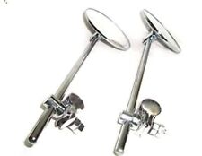 Chrome Side Rear View Mirror Set 22mm Bar Clamp Fits Royal Enfield Bullet