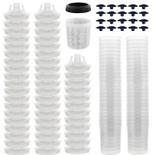 50 Pack Disposable Paint Spray Gun Cup Liners Lid W Plugs System Kits 600ml