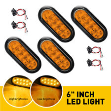 4 6 Amber Oval Trailer Truck Lights Led Sealed Stop Turn Tail Waterproof