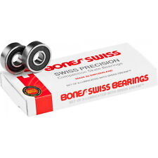 Bones Swiss Skateboard Bearings 8-pack 8mm Precision Competition Size 608 Std