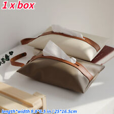 1pc Pu Leather Tissue Box Paper Storage Holder Napkin Hang Case Home Car Decor