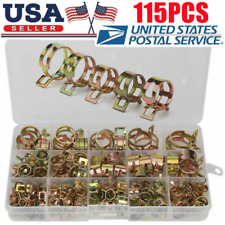 115 Spring Hose Clamp 6-22mm Fastener Kit Fuel Water Line Pipe Air Tube Clip Set