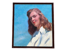 Dana Pond - Woman In White Shirt Original Oil On Canvas