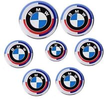 7pcs For Bmw 50th Anniversary Steering Wheel Hood Truck Emblem Centre Badges Usa
