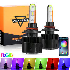 Auxbeam 9006 Hb4 Led Headlight Drl Bulbs Phone App Control Multicolor Rgb Kit B5