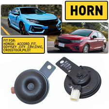 2x Black Metal Super Loud Car Horns 38150-s84-h01 For Honda Civic Accord Odyssey